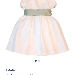 White and Gray Kids Formal Dress